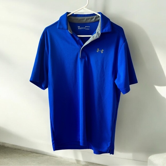Under Armour Other - Under Armour HeatGear Blue Polo | Men's Size Medium